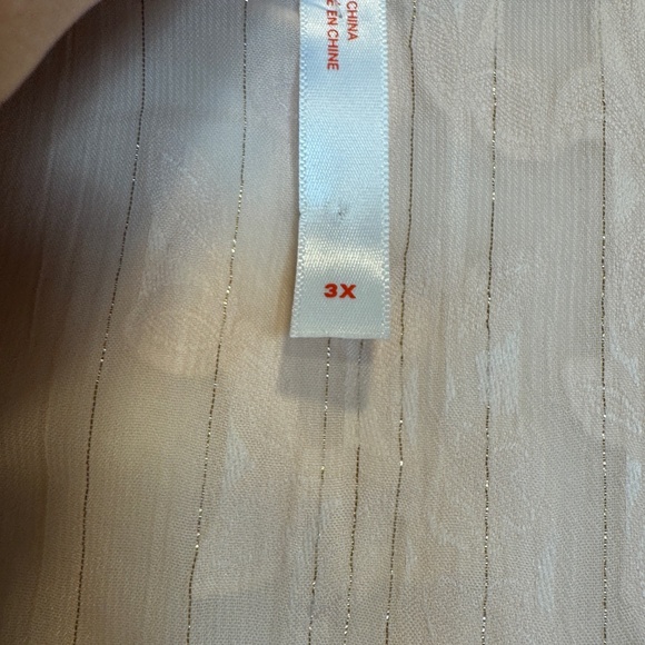 Joe Fresh Roxy Earle Swimsuit Cover-Up Womens Size 3X Peach Sheer V-Neck Blouse - Picture 3 of 8